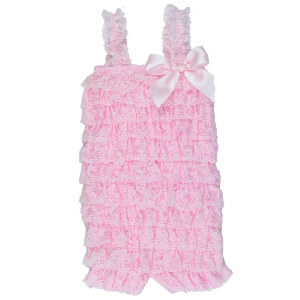 Pink Lace Petti Romper & Headband